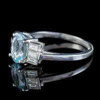 Art Deco Aquamarine Diamond Ring Platinum 1.50ct Aqua c.1930 (6 of 7) Art Deco Aquamarine Diamond Ring Platinum 1.50ct Aqua c.1930 (6 of 7)
