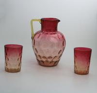 Good Dimpled Amberina Cranberry Lemonade Set 19th Century (2 of 10) Good Dimpled Amberina Cranberry Lemonade Set 19th Century (2 of 10)