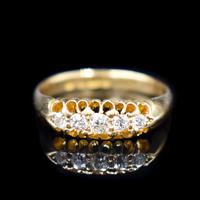 Antique Edwardian Old Cut Diamond Five Stone 18K Gold Ring (6 of 10) Antique Edwardian Old Cut Diamond Five Stone 18K Gold Ring (6 of 10)