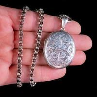 Antique Victorian Locket Collar Necklace Silver c.1880 (6 of 8) Antique Victorian Locket Collar Necklace Silver c.1880 (6 of 8)