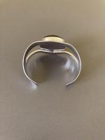 Large Mexican Silver Bangle with Black Onyx 1960s (3 of 5) Large Mexican Silver Bangle with Black Onyx 1960s (3 of 5)
