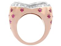 1.36 ct Aquamarine, 0.78 ct Diamond and 0.50 ct Ruby, 18ct Rose Gold Dress Ring - Vintage Circa 1950 (5 of 9) 1.36 ct Aquamarine, 0.78 ct Diamond and 0.50 ct Ruby, 18ct Rose Gold Dress Ring - Vintage Circa 1950 (5 of 9)
