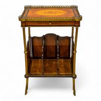 Antique French Amboyna, Ebonised & Gilt Brass Music Stand