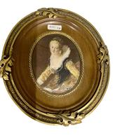 French Signed Portrait Miniature in Wood & Brass Frame c.1925 (3 of 8) French Signed Portrait Miniature in Wood & Brass Frame c.1925 (3 of 8)