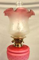 Antique Victorian Satin Pink Oil Lamp (9 of 9) Antique Victorian Satin Pink Oil Lamp (9 of 9)