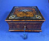Victorian French Burr Cedar Jewellery Box with ebonised fruitwood and original interior (5 of 13) Victorian French Burr Cedar Jewellery Box with ebonised fruitwood and original interior (5 of 13)