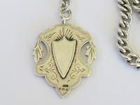 Antique Silver Watch Chain & Large Fob (3 of 4) Antique Silver Watch Chain & Large Fob (3 of 4)