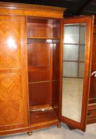 1900s Large 3 Door Satin Walnut Combination Wardrobe (3 of 7) 1900s Large 3 Door Satin Walnut Combination Wardrobe (3 of 7)