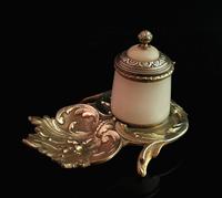 Antique French Bronze & Alabaster Inkwell (12 of 12) Antique French Bronze & Alabaster Inkwell (12 of 12)