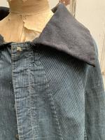 Antique French handmade indigo blue striped linen cape or cloak with black wool collar one size (6 of 10) Antique French handmade indigo blue striped linen cape or cloak with black wool collar one size (6 of 10)