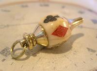 Antique Pocket Watch Chain Fob 1890s Victorian Large Brass & Bone Gambling Fob (3 of 9) Antique Pocket Watch Chain Fob 1890s Victorian Large Brass & Bone Gambling Fob (3 of 9)