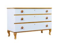 Mid Century Scandinavian Painted Birch Chest of Drawers