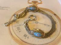 Antique Pocket Watch Chain 1880s Victorian Silver Nickel & Enamel Fancy Albert (2 of 11) Antique Pocket Watch Chain 1880s Victorian Silver Nickel & Enamel Fancy Albert (2 of 11)