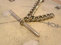Antique Pocket Watch Chain 1890 Victorian Chunky Silver Nickel Albert With T Bar (7 of 11) Antique Pocket Watch Chain 1890 Victorian Chunky Silver Nickel Albert With T Bar (7 of 11)