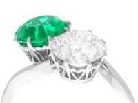1.70ct Colombian Emerald & 2.18ct Diamond, Platinum Twist Ring - Antique c.1920 (2 of 9) 1.70ct Colombian Emerald & 2.18ct Diamond, Platinum Twist Ring - Antique c.1920 (2 of 9)