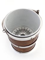 Late Victorian Oak and Silver Plated Ice Pail with Porcelain Liner (3 of 6) Late Victorian Oak and Silver Plated Ice Pail with Porcelain Liner (3 of 6)