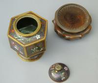 Japanese Cloisonne Lidded Vase on Hardwood Stand (7 of 7) Japanese Cloisonne Lidded Vase on Hardwood Stand (7 of 7)