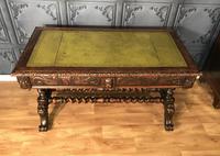 Victorian Carved Oak Desk Library Table (7 of 25) Victorian Carved Oak Desk Library Table (7 of 25)