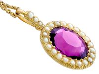 6.56 ct Amethyst and Pearl, 15 ct Yellow Gold Pendant - Antique Circa 1890 (9 of 12) 6.56 ct Amethyst and Pearl, 15 ct Yellow Gold Pendant - Antique Circa 1890 (9 of 12)