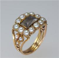 Georgian 15ct Gold Pearl Antique Memorial English Ring c.1800 (9 of 20) Georgian 15ct Gold Pearl Antique Memorial English Ring c.1800 (9 of 20)
