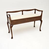 Antique Art Nouveau Mahogany Duet Piano Stool / Bench (1 of 9)
