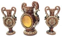 Amazing French 8 Day Majolica Mantle Clock Set Rare Pottery Mantle Clock Set (5 of 11) Amazing French 8 Day Majolica Mantle Clock Set Rare Pottery Mantle Clock Set (5 of 11)