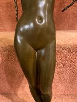French Bronze Figure of Naked Woman with Long Plaited Braids. Late 19th Century (7 of 10) French Bronze Figure of Naked Woman with Long Plaited Braids. Late 19th Century (7 of 10)
