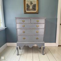 George II Painted Walnut and Oak Chest on Stand