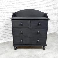 Black Painted Victorian Chest of Drawers (4 of 5) Black Painted Victorian Chest of Drawers (4 of 5)