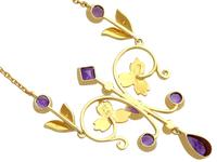 1.45ct Amethyst & Seed Pearl, 15ct Yellow Gold Necklace - Antique c.1880 (5 of 9) 1.45ct Amethyst & Seed Pearl, 15ct Yellow Gold Necklace - Antique c.1880 (5 of 9)