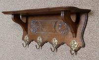 Small Continental Carved Oak Hanging Coat Rack (2 of 7) Small Continental Carved Oak Hanging Coat Rack (2 of 7)