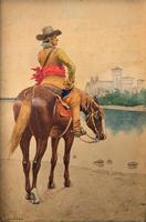 Exceptional Quality 19th Century Miniature Watercolour Painting of Horseman - Cowboy (2 of 11) Exceptional Quality 19th Century Miniature Watercolour Painting of Horseman - Cowboy (2 of 11)