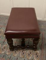 Large Victorian Oak & Leather Library Stool (6 of 6) Large Victorian Oak & Leather Library Stool (6 of 6)