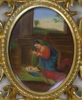 Italian Porcelain Plaque in Giltwood Hand Carved Frame Madonna & Child (2 of 7) Italian Porcelain Plaque in Giltwood Hand Carved Frame Madonna & Child (2 of 7)