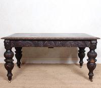 Carved Oak Desk Library Table Gothic Jacobean Large 19th Century (9 of 18) Carved Oak Desk Library Table Gothic Jacobean Large 19th Century (9 of 18)