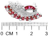 1.86ct Ruby & 0.55ct Diamond, 12ct White Gold Earrings c.1930 (7 of 9) 1.86ct Ruby & 0.55ct Diamond, 12ct White Gold Earrings c.1930 (7 of 9)