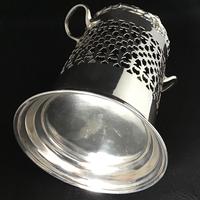 Edwardian Silver Plated Reticulated Wine Bottle Holder (3 of 7) Edwardian Silver Plated Reticulated Wine Bottle Holder (3 of 7)