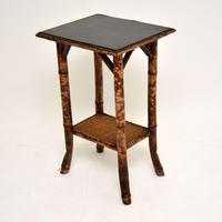 Antique Victorian Bamboo Leather Top Side Table (3 of 6) Antique Victorian Bamboo Leather Top Side Table (3 of 6)