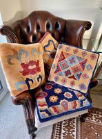 Four Vintage Chinese Carpet Cushion Covers. c1950 (3 of 5) Four Vintage Chinese Carpet Cushion Covers. c1950 (3 of 5)