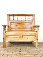 Vintage Pine Settle Bench with Storagev (3 of 10) Vintage Pine Settle Bench with Storagev (3 of 10)