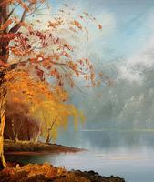 Immaculate Large Original Mid-20thc Vintage Autumn River Landscape Oil Painting (5 of 11) Immaculate Large Original Mid-20thc Vintage Autumn River Landscape Oil Painting (5 of 11)