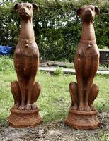 Pair of Large Outdoor Weathered Cast Iron Greyhound Dogs (6 of 9) Pair of Large Outdoor Weathered Cast Iron Greyhound Dogs (6 of 9)