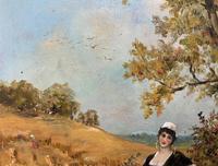 'R.M Stewart' Original 19thc Harvesting Maid Oil Portrait Painting - Dated 1886 (5 of 12) 'R.M Stewart' Original 19thc Harvesting Maid Oil Portrait Painting - Dated 1886 (5 of 12)