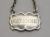 William IV Silver Sauce Label 'Cayenne' by Rawlings & Summers, London, 1836 (4 of 6) William IV Silver Sauce Label 'Cayenne' by Rawlings & Summers, London, 1836 (4 of 6)