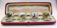 Cased Set of 4 Edwardian Silver & Enamel English Game Menu Holders by Sampson Mordan, Chester, 1904 (3 of 15) Cased Set of 4 Edwardian Silver & Enamel English Game Menu Holders by Sampson Mordan, Chester, 1904 (3 of 15)