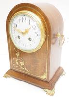 Good Antique French 8-day Arched Top Inlaid Mantel Clock Art Nouveau Mantel Clock (3 of 10) Good Antique French 8-day Arched Top Inlaid Mantel Clock Art Nouveau Mantel Clock (3 of 10)