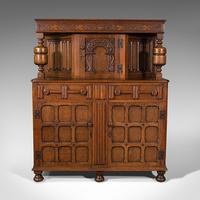 Antique Carved Court Cabinet, English, Oak, Sideboard, Jacobean Revival c.1910 (2 of 12) Antique Carved Court Cabinet, English, Oak, Sideboard, Jacobean Revival c.1910 (2 of 12)