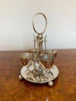 Antique Edwardian Quality Silver Plated Egg Cruet Set (2 of 4) Antique Edwardian Quality Silver Plated Egg Cruet Set (2 of 4)