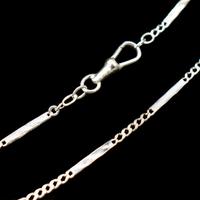 Antique Sterling Silver Enamel Niello Short Watch Chain Necklace with Dog Clip (2 of 7) Antique Sterling Silver Enamel Niello Short Watch Chain Necklace with Dog Clip (2 of 7)