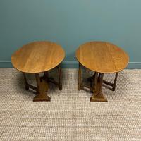 Unusual Pair of Edwardian Oak Drop Leaf Antique Sofa Tables (7 of 7) Unusual Pair of Edwardian Oak Drop Leaf Antique Sofa Tables (7 of 7)